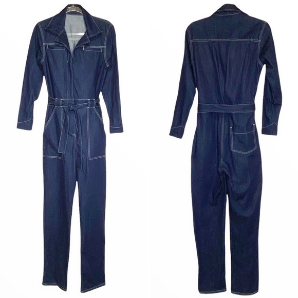 Reformation Rex Boiler Jumpsuit Darkwash Denim Blue *Size Est. 6-8 / Medium EUC - Picture 9 of 9